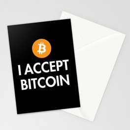 I Accept Bitcoin Stationery Card