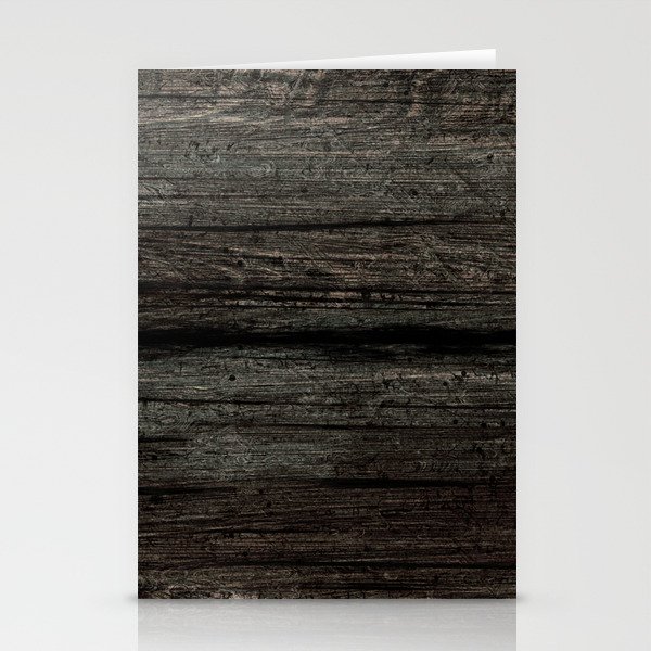 Grunge dark wood board Stationery Cards