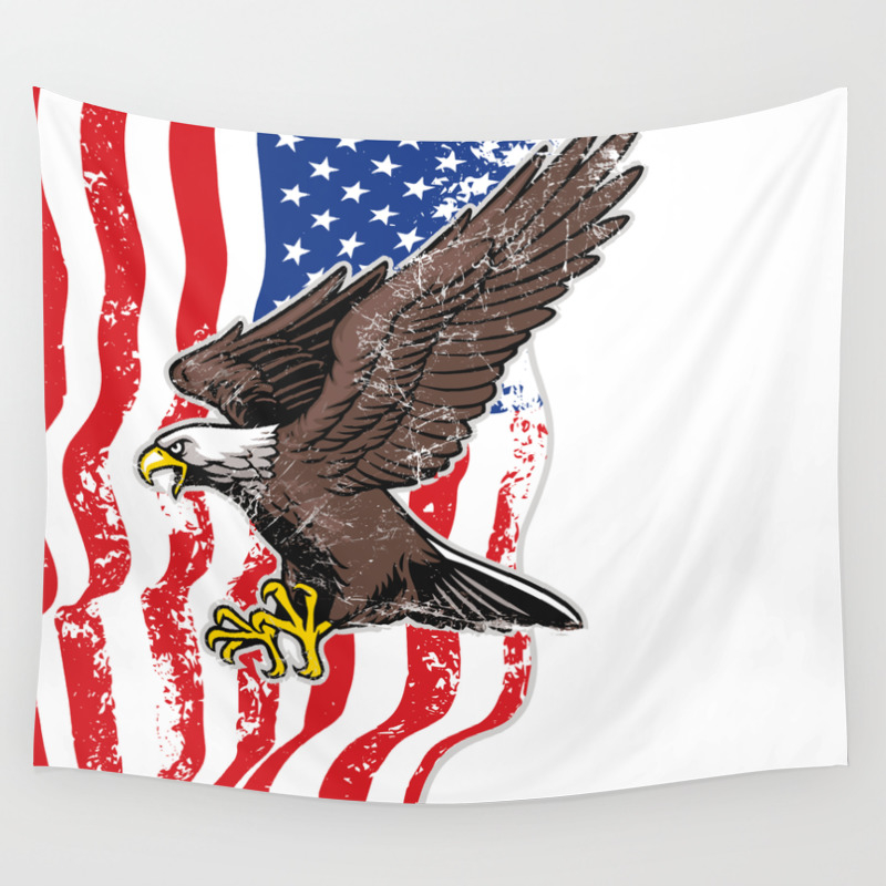 27x36 Bald Eagle Patriotic Flag Tapestry Wall Hanging 
