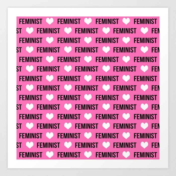 Feminist pattern pillow rug cell phone case accessories for feminists Art Print