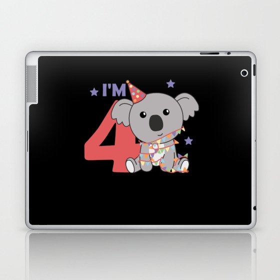 Fourth Birthday Koala For Kids 4 Years Laptop & iPad Skin