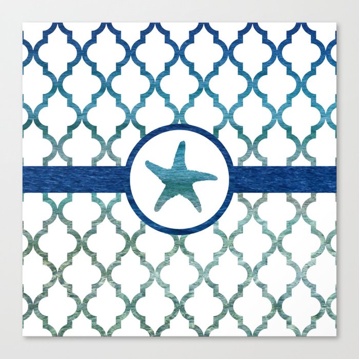 Starfish: Tropical Water Moroccan Pattern Leinwanddruck Starfish: Tropical Water Moroccan Pattern Leinwanddruck