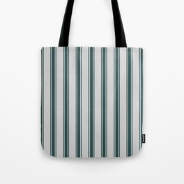 [ Thumbnail: Light Grey and Dark Slate Gray Colored Lines/Stripes Pattern Tote Bag ]