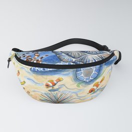 Sea Turtle - Bottom of the Sea Watercolor Painting Fanny Pack