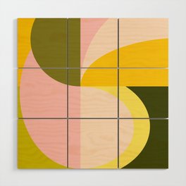 Abstract Shapes in Citrus  Wood Wall Art