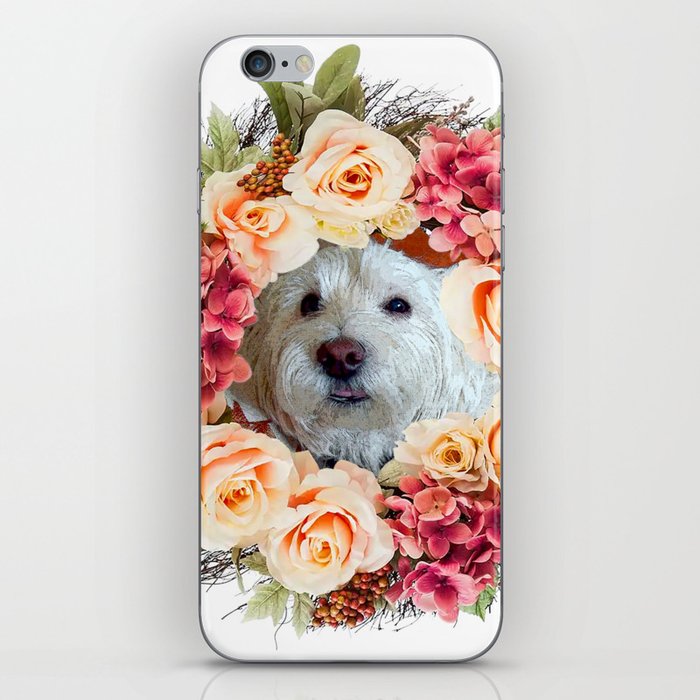 Westie Floral Wreath iPhone Skin