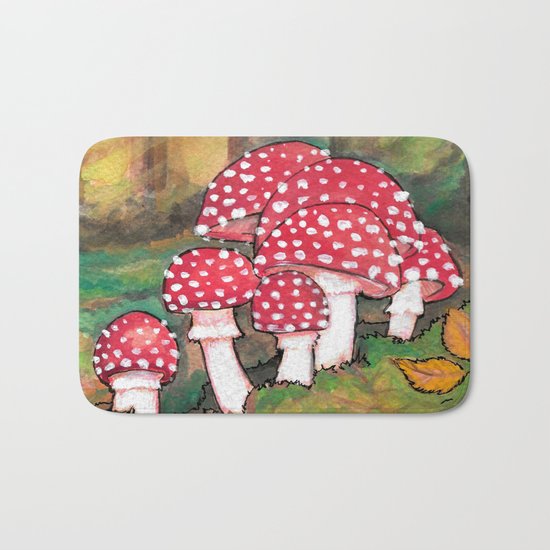 Mushrooms in the Woods Bath Mat
