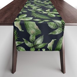Tropical Rain Forest Leaves Pattern Table Runner