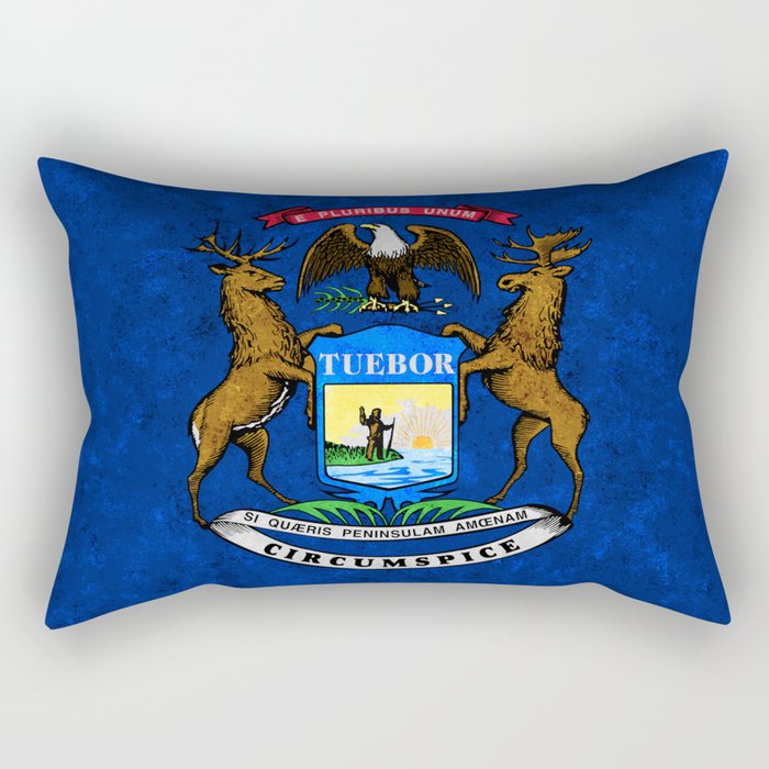 Flag of the State of Michigan Rectangular Pillow