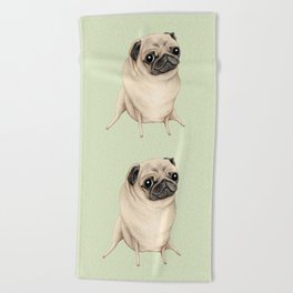 Sweet Fawn Pug Beach Towel