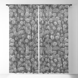 Eucalyptus in gray Sheer Curtain