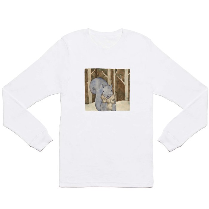 Squirrel in winter forest Long Sleeve T Shirt
