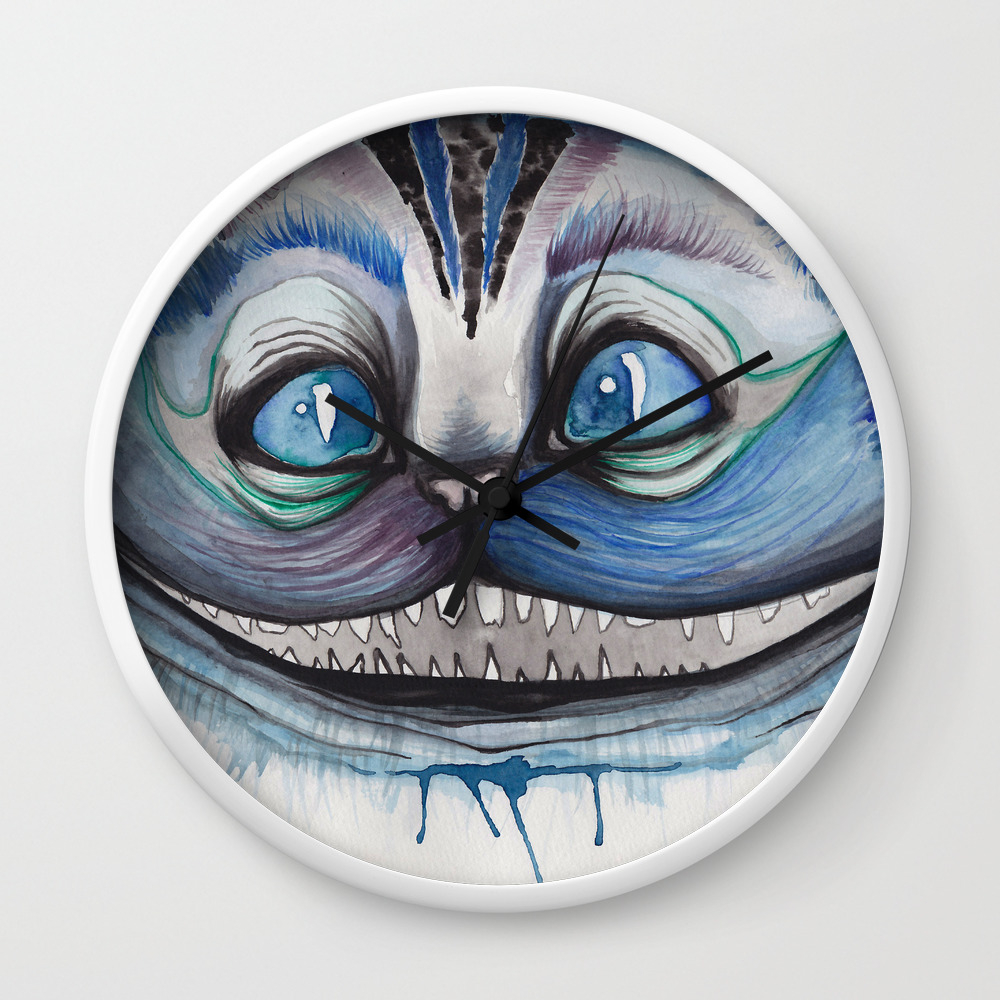 Cheshire Cat Grin Alice In Wonderland Wall Clock By Mille Society6