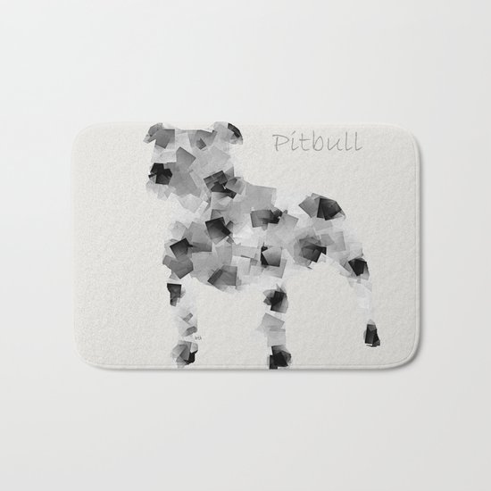 the pit bull dog Bath Mat