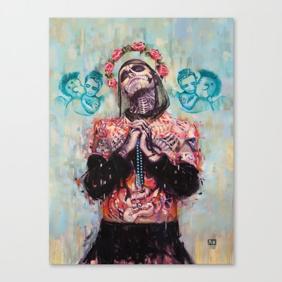 Portrait of Rick Genest aka Zombie Boy Canvas Print