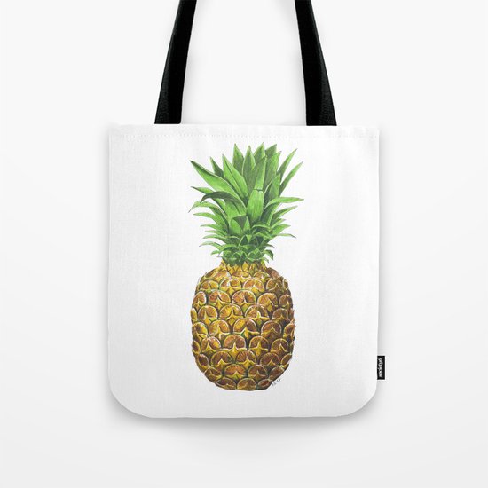 Pineapple, tropical fruit Tote Bag