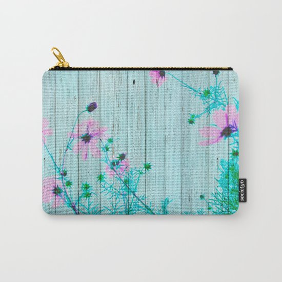 Sweet Flowers on Wood 03 Carry-All Pouch