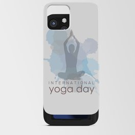 International yoga and meditation workout position iPhone Card Case