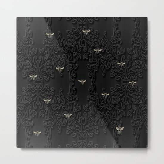 Black Bees Metal Print