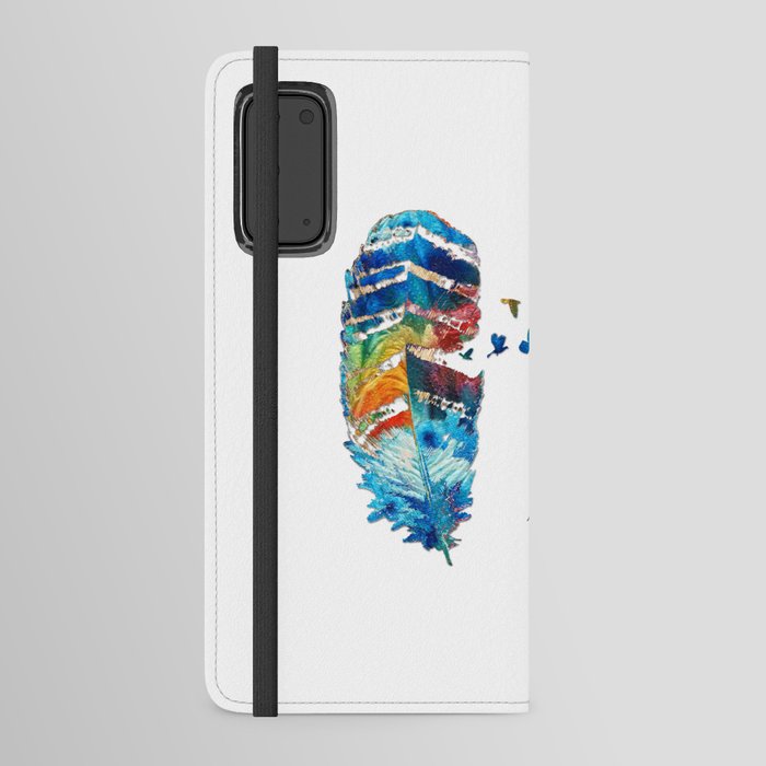 Colorful Feather Art With Birds For Sympathy - Sweet Memories Android Wallet Case