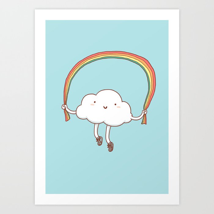Rainbow Skipping Art Print