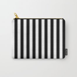 Stripes Black and White Vertical Carry-All Pouch