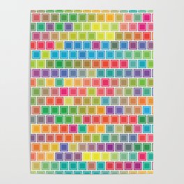 Colorful Squares Mosaic Poster | Geometric, Wallpaper, Colorful, Rainbow, Pattern, Wall, Graphicdesign, Squares, Tile, Modern 