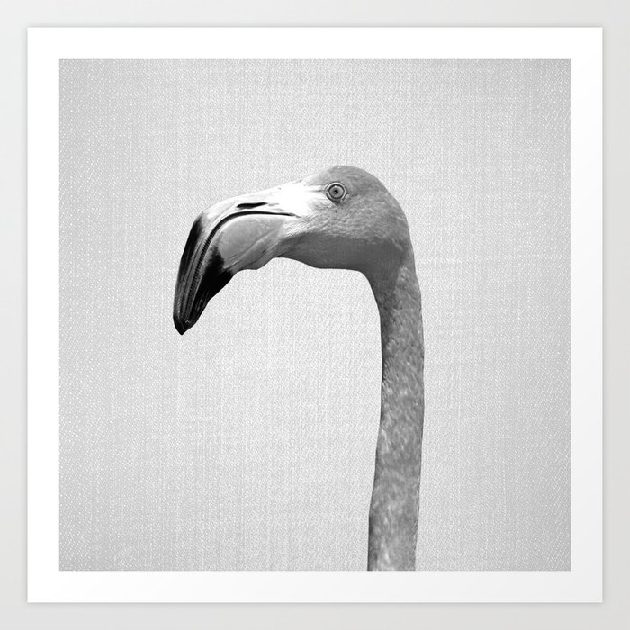 Flamingo - Black & White Art Print