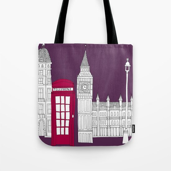 Night Sky // London Red Telephone Box Tote Bag