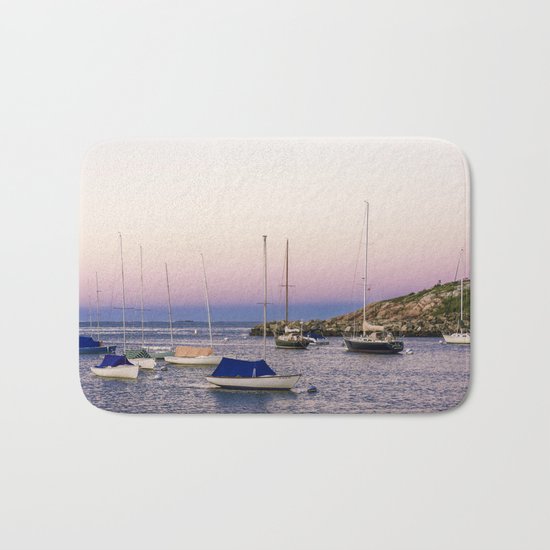 Earth's shadow over the harbor Bath Mat