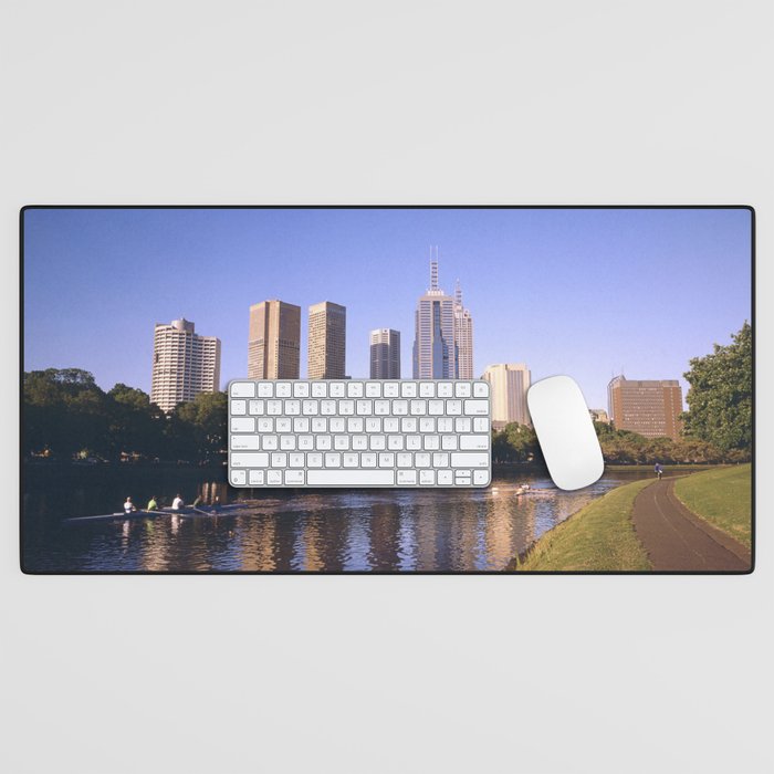 Australia Photography - The Yarra River In The Late Evening Desk Mat