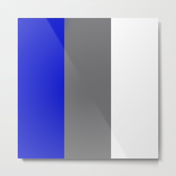 Team Colors 7...white,blue,gray Metal Print