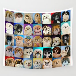 Peke Collage Wall Tapestry