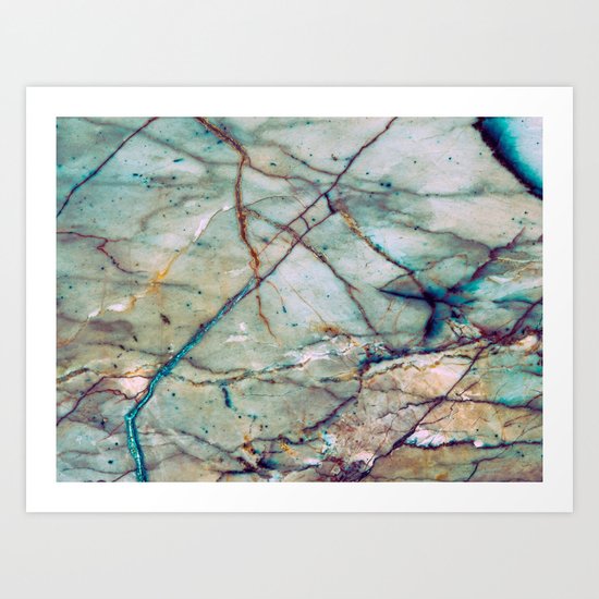 Azul Macaubas Marble Art Print