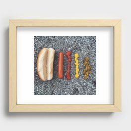 Deconstructed Hot Dog Recessed Framed Print