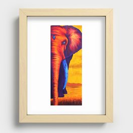 Sunset Elephant Recessed Framed Print