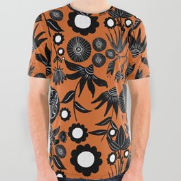 Adventure in the field of flowers - Orange All Over Graphic Tee
