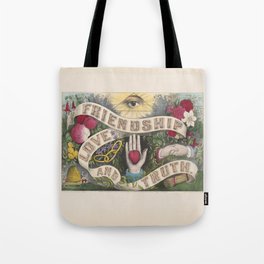 Friendship Love And Truth Vintage Sentiment Gift Tote Bag