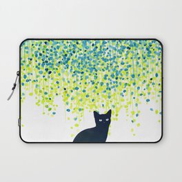 Cat in the garden under willow tree Laptop Sleeve