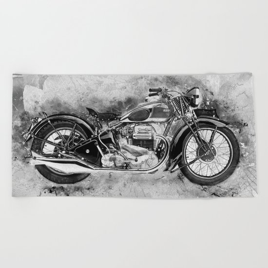 Vintage Motorcycle No2 Beach Towel