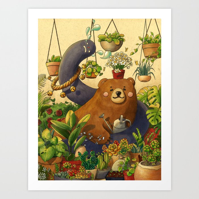 Garden Bear Art Print