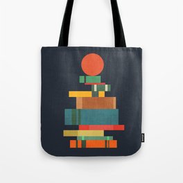 Book stack with a ball Tote Bag