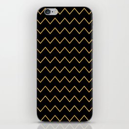 Gold And Black Zig-Zag Line Collection iPhone Skin