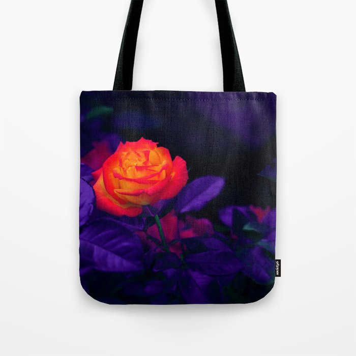 Ultra Violet and Red Rose Bud Tote Bag