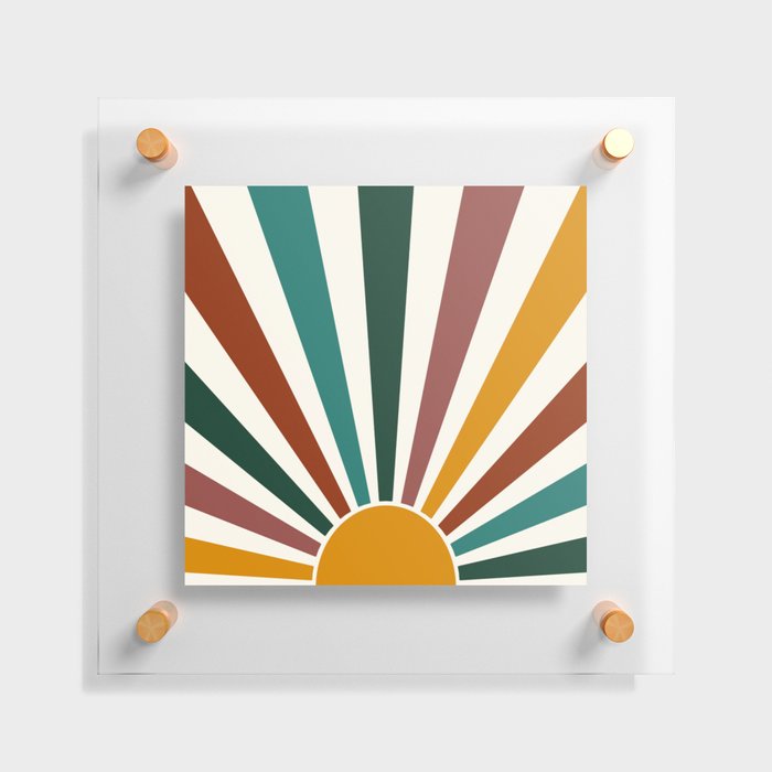 Multicolor retro Sun design 7 Floating Acrylic Print