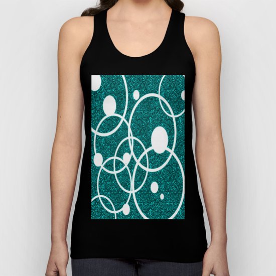 Circles on Black and Blue Unisex Tank Top