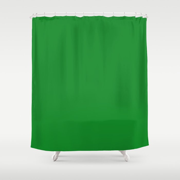 Primary Color Green Shower Curtain