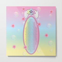 Relaxing Blossom Metal Print | Graphicdesign, Yoga, Flower, Bubbles, Rainbow, Glitch, Digital 