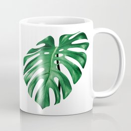 Monstera split leaf isolated green on white Coffee Mug