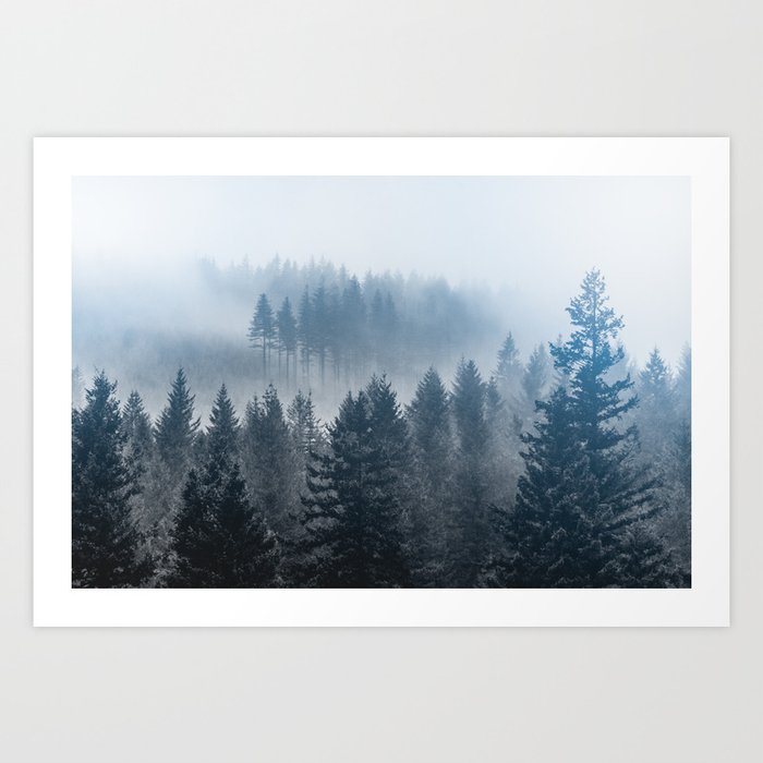 Forest Fog Mountain - Wanderlust Nature Photography Art Print